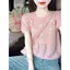 Thiết kế phiên bản Hàn Quốc Áo khoác ngoài màu hồng Phong cách mới Đồ dệt kim ngắn tay tinh tế Phong cách phương Tây Mùa hè Rỗng