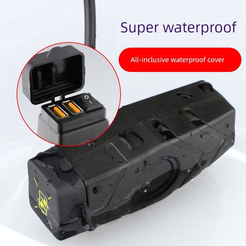 Xe Tay Ga Xe Máy Sạc Điện Thoại Di Động Sạc Nhanh Chống Nước 12V Ba Gót Xe Điện Sửa Đổi usb Sạc Interf