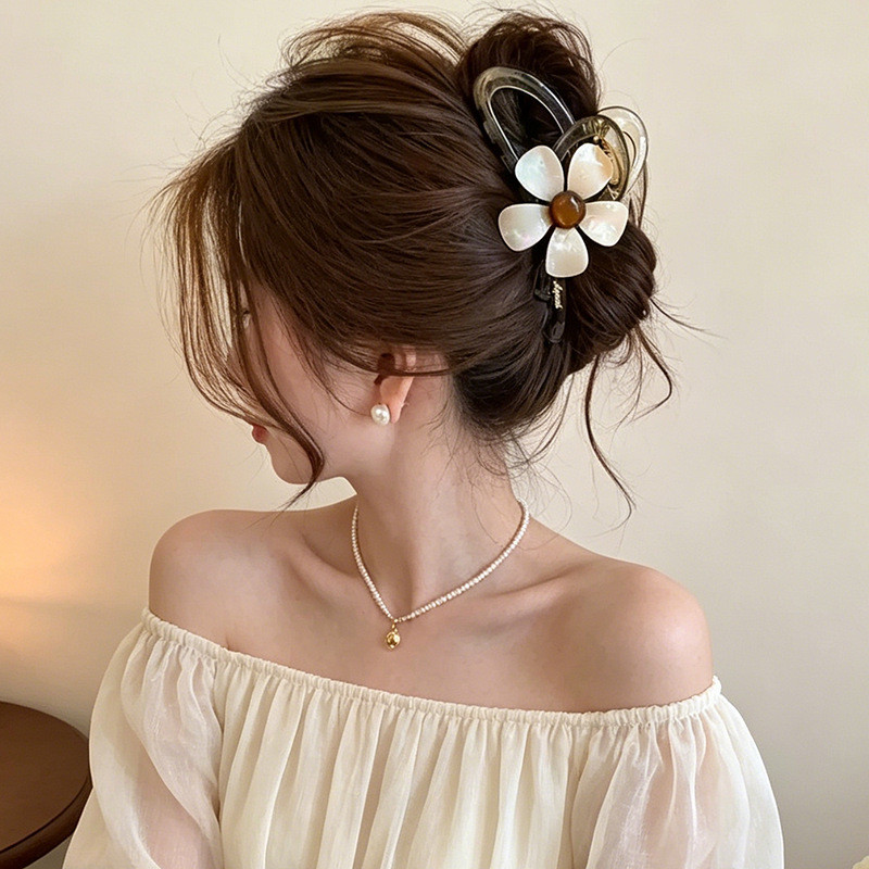 2026 Ánh Sáng Sang Trọng Retro Lớn Kẹp Nữ Nhiễm Trùng Cao Cấp Mờ Hoa Cua Móng Vuốt Tóc