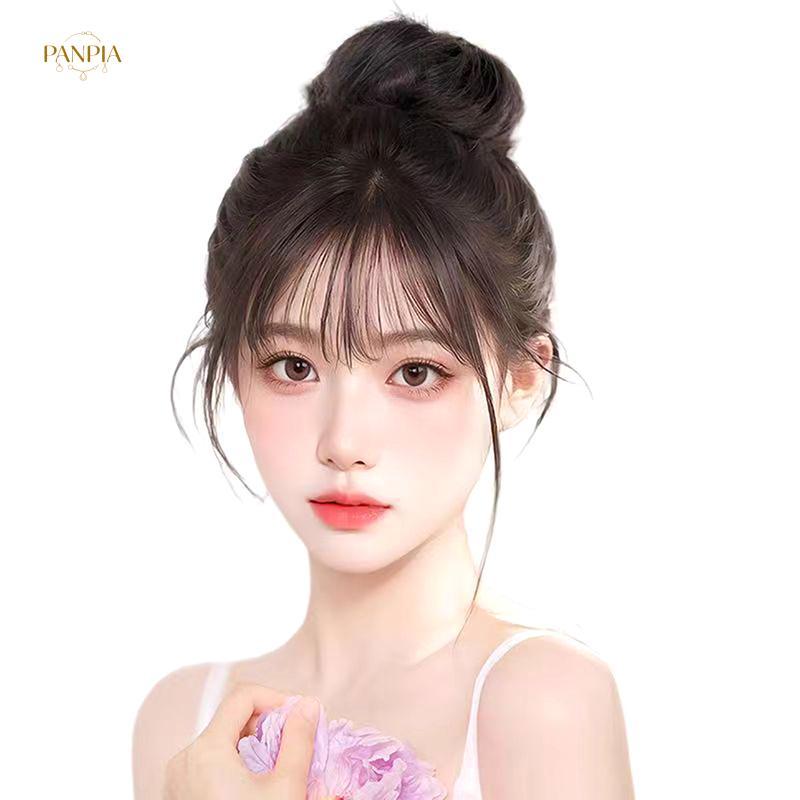 PNPIA- 1PC Tổng Hợp Topper Tóc Giả Nổ Kẹp Nổ Mở Rộng Tự Nhiên Giả Viền Vô Hình Áo Khoác Tóc Nữ