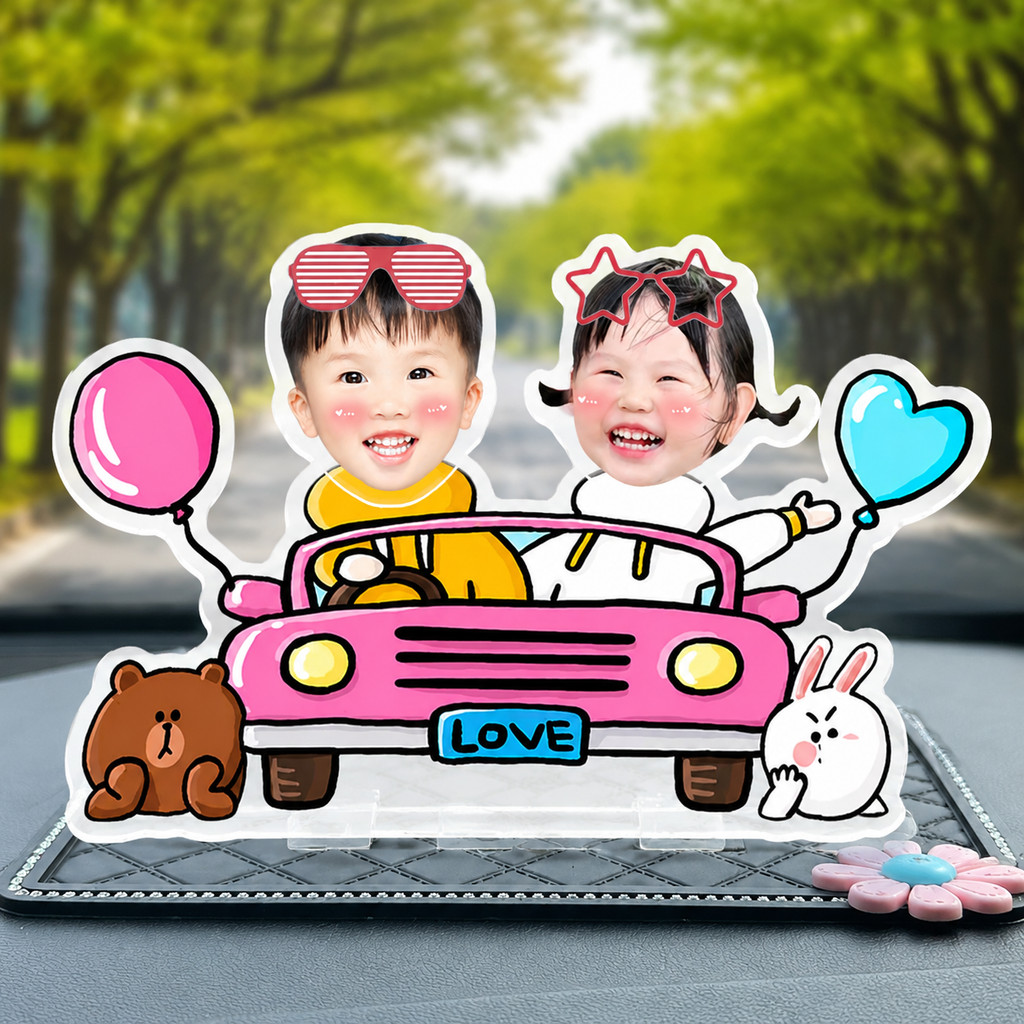 Xe lắc đầu đồ trang trí ảnh avatar tùy chỉnh DIY bé mới nội thất ô tô sáng tạo đồ trang trí dễ thương trên Internet