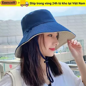 Mũ xô ESSENCEH Mũ ngư dân hai mặt di động chống tia cực tím có thể gập lại