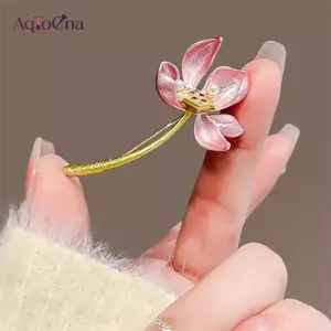 AqToCna Thời Trang Tinh Tế Hoa Sen Thổ Cẩm Dành Cho Nữ Cô Gái Thanh Lịch Hoa Sen Huy Hiệu Tính Khí Sáng Tạo Chân Quần Áo Phụ Kiện AqToCna