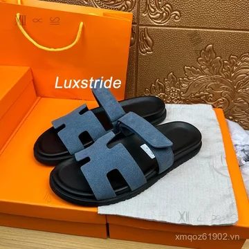 [Size 35-46] Chui Thời Trang Màu Xanh Da Lộn Xám Có Thể Điều Chỉnh Dây Đeo Dép Unisex Chất Lượng Cao Dép Chống Trơn Trượt / Trượt Dép Nữ Nữ Nữ