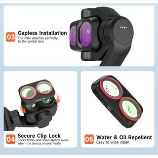 Dành Cho DJI Osmo Pocket 4P Lọc HD Chống Trầy Xước Có Thể Điều Chỉnh CPL Đen Mềm MCUV Chống Ánh Sáng Tác Hại ND / PL Lọc Pocket 4 Pro Phụ Kiện Máy Ảnh
