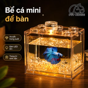 【Pet House】Bể Cá Betta Bể Cá Mini Bể Cá Bằng Nhựa Cho Gia Đình Với Mô Hình Xếp Hình Bể Cá Mini Để Bàn