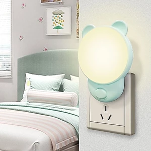 Đèn ngủ LED bảo vệ mắt, Đèn ngủ cắm dễ thương, Công tắc nút, Màu trắng / ấm 2 màu sáng cho phòng khách Phòng ngủ