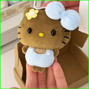 PS1 Sanrio Hello Kitty Plushie Dễ Thương Lông Thú Đen Sang Trọng Túi Búp Bê Charm SP1