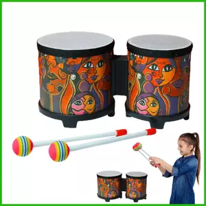 Trống Bongo Cho Trẻ Em Trẻ Em Trống Bộ Gõ Nhạc Cụ Đồ Chơi Âm Nhạc Trống Tay Tay Trống Trống Vẽ Tay 2 Nhiều Màu Sắc saixit2vn