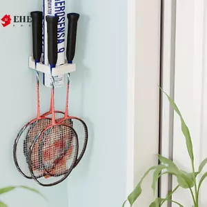Giá đỡ cầu lông treo tường Giá đỡ đục lỗ miễn phí có móc treo bóng Lưu trữ Ra cho quần vợt Pileball Ping Pong Paddle VN