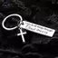 HFTOY Let Lead · · · · · Móc khóa bằng thép không gỉ Faith Cross, Móc chìa khóa tôn giáo Vòng ví Túi Bapa Charm Quà tặng hàng ngày ~