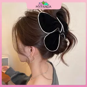 MYPANDA Pháp Vintage Nhung Tam Giác Kẹp Tóc Nữ Thu Đông Updo Cá Mập Kẹp Phong Cách Hàn Quốc Phụ Kiện Tóc.