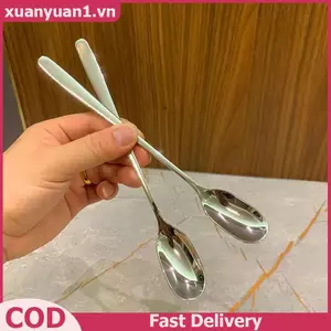 XUAN Thìa Inox Tay Cầm Dài Thìa Khuấy Hộ Gia Đình Thìa Trà Sữa Thìa Cà Phê Thìa Desseert Dụng Cụ Nhà Hàng Cung Cấp VN