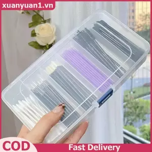 XUAN Clear 5 / 6 lưới Nhựa Di Động Kẹp Tóc Trang Sức Hộp Bảo Quản Phụ Kiện Người Tổ Chức Hộ Gia Đình Du Lịch Tiếp Liệu Có Chống Bụi VN