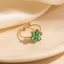 Nhẫn thép titan zircon đa năng sáu lá thời trang chống phai màu