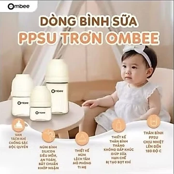 Bình Sữa Ombee PPSU Anti-Colic Phiên Bản Princes 170ml/270ml - Bình Sữa Cho Bé Bình Sữa Chống Sặc Bình Sữa Chống Đầy Hơi