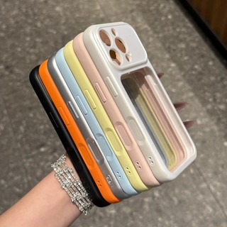 Hàn Quốc Màu Kẹo Khung Silicon Trong Suốt Acrylic Ốp Lưng Điện Thoại iPhone 17Promax 17Pro 16Promax 12 13 14 15 Pro Max Chống Sốc Nữ Điện Thoại Di Động