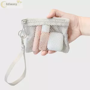 Túi Bảo Quản EDIWANY, Túi Đựng Mỹ Phẩm Màu Trơn Lưới Nhẹ, Di Động Có Dây Kéo Túi Vệ Sinh Polyester Đa Năng Sử Dụng