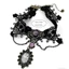 ZENZON Nữ Gothic Choker, Phong Cách Vintage Handmade Đen Ren Choker, Ren Đen Hợp Thời Trang Có Thể Điều Chỉnh Màu Tím Viền Tím Tím Viền Cổ Áo Dự Tiệc