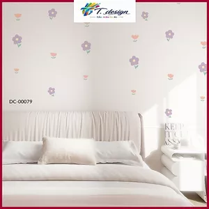Sticker Decal Dán Tường Hoa Tím, Trang Trí Cửa Kính, Gương, Tường, Phòng Ngủ, Mail, Mi, Spa - T.Design