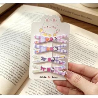 mái Mèo hello kitty dễ thương cho bé gái, kẹp tóc mái hình hoạt hình dấu X, kẹp tóc