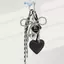 E-WOITD Da PU Trái Tim Và Nơ Móc Khóa Có Dây Dệt Thời Trang Handmade Túi Charm Đa Năng Chìa Khóa Dành Cho Nữ E-WOITD