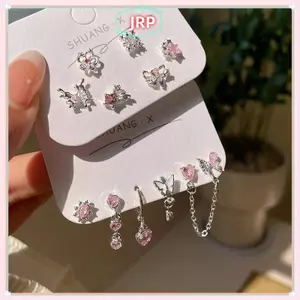 JRP 6 Chiếc Thời Trang Trái Tim Ngọt Ngào Bông Tai Dành Cho Nữ Bé Gái Cá Tính Thời Trang Tính Khí Bông Tai Trang Sức Phụ Kiện Quà Tặng JRP