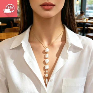 Vòng cổ chống phai màu ngọc trai Baroque không đều thời trang dành cho nữ