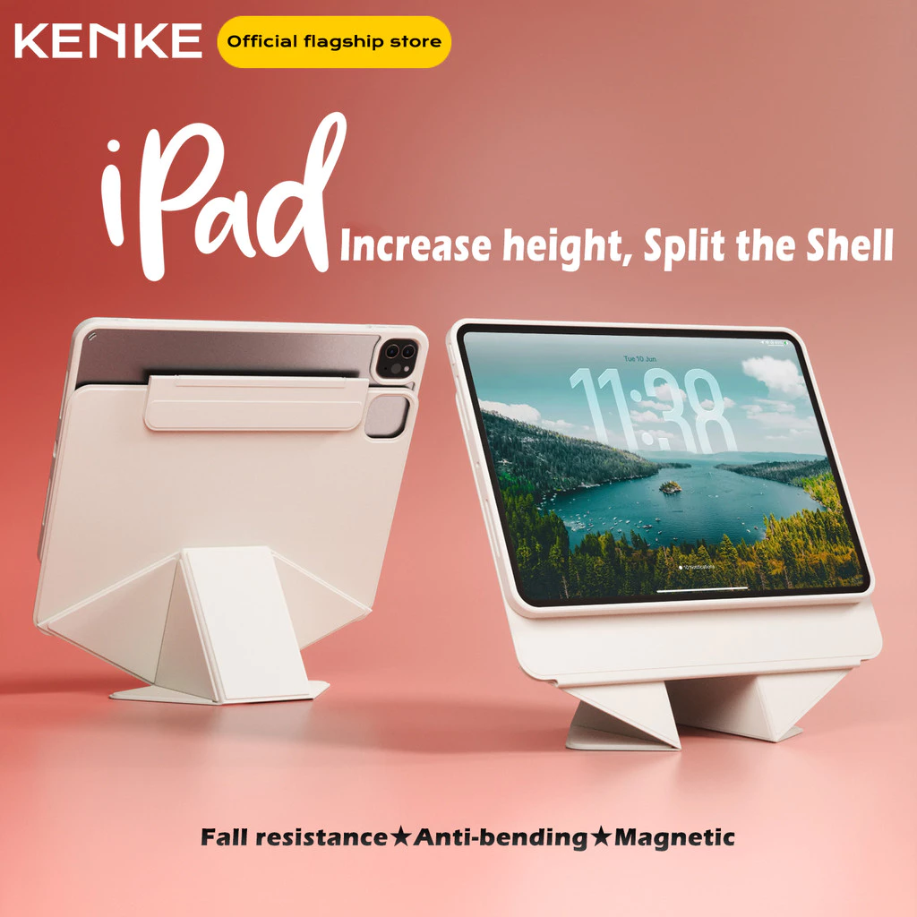 KENKE ốp lưng ipad Xoay 360° Hộp Từ Tính Tách Rời, Dùng Cho iPad M4 Pro Air 11 inch 2024 Air 13 inch