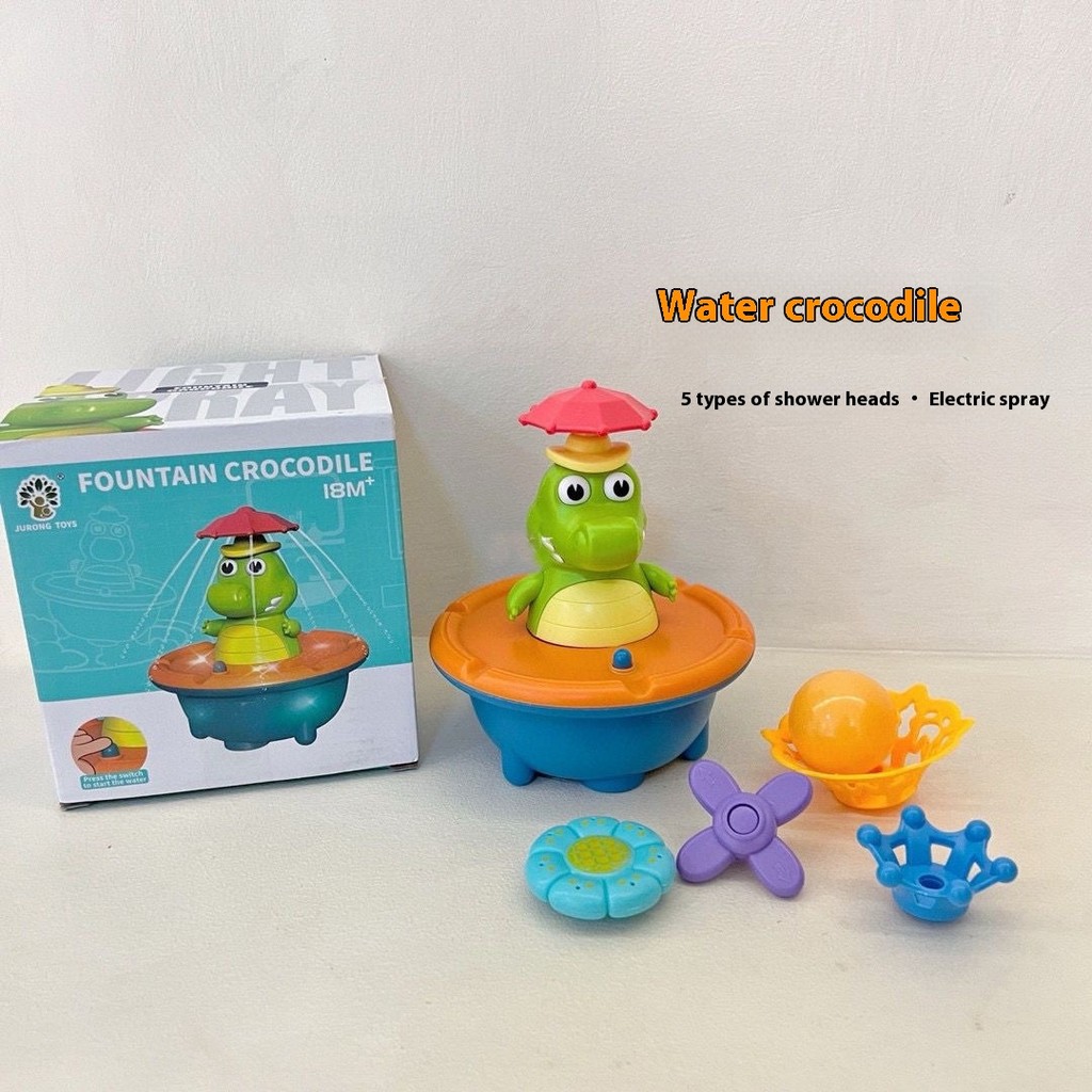 Tưới nước Cá Sấu Đồ Chơi Phòng Tắm Đèn Điện Xoay Đầu Tắm Bé Trai Bé Gái Trẻ Em Đồ Chơi Tắm
