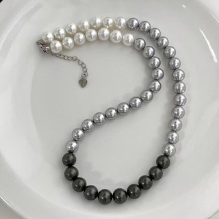 [ DAISYN ] N1012 vòng cổ ngọc trai mix đen xám cho nữ, dây chuyền ngọc trai nhân tạo , chuỗi hạt ngọc