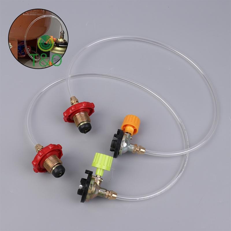 [T & O-t] Bếp gas cắm trại Bộ chuyển đổi nạp khí Cassette ngoài trời Van nạp bình xăng Lò gas Phụ kiện van lạm phát [mới]