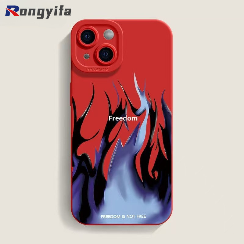 Ốp điện thoại họa tiết ngọn lửa xanh cho Redmi Note 14S 14 13 12 Pro Plus 12s 12 Turbo Pro + 5G 4G Ốp lưng mát mẻ Phim hoạt hình thời trang Vỏ mềm chống rơi dễ thương