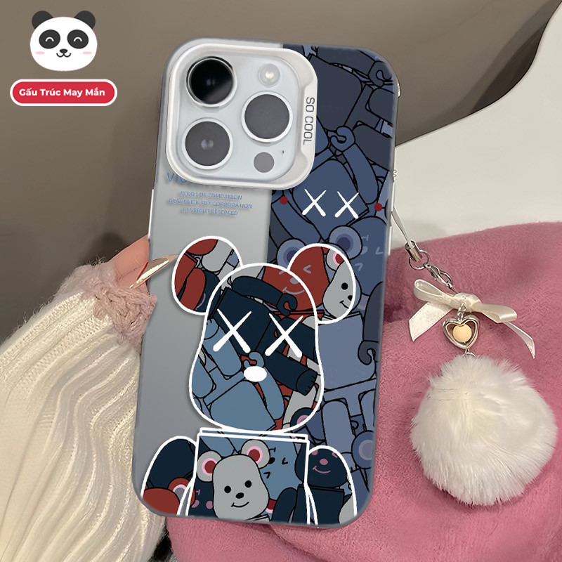 Ốp Lưng iPhone Hình Gấu Bạo Lực Xanh Chất Ngầu - Tương Thích 16/15/14/13/12/11 Pro Max, XS Max, X
