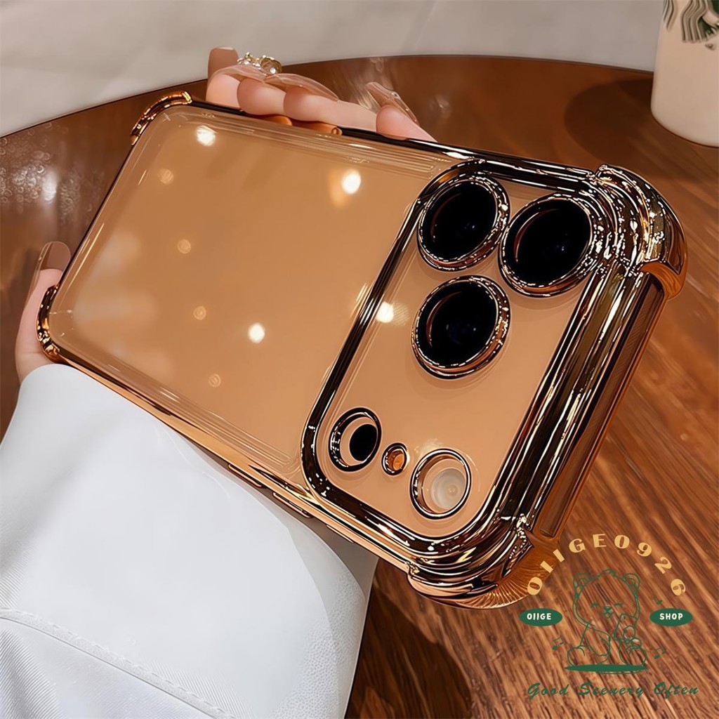 【 Ốp lưng iPhone17 】 Túi khí mạ chống rơi Vỏ điện thoại iphone17 Pro Max 16 15 14 13 12 11 cho vỏ iPhone Vỏ mềm silicon TPU chống sốc