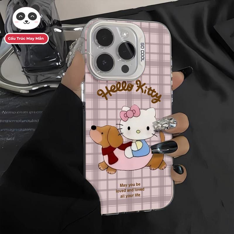 Ốp Lưng iPhone Hình Chó Lạp Xưởng Và Hello Kitty - Tương Thích 16/15/14/13/12/11 Pro Max, XS Max, X
