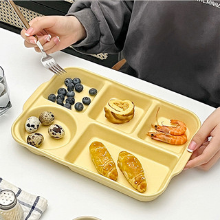 Ins Đĩa ăn sáng gốm cho trẻ em, đĩa ăn tối sáng tạo, giảm béo, dùng khi confinement
