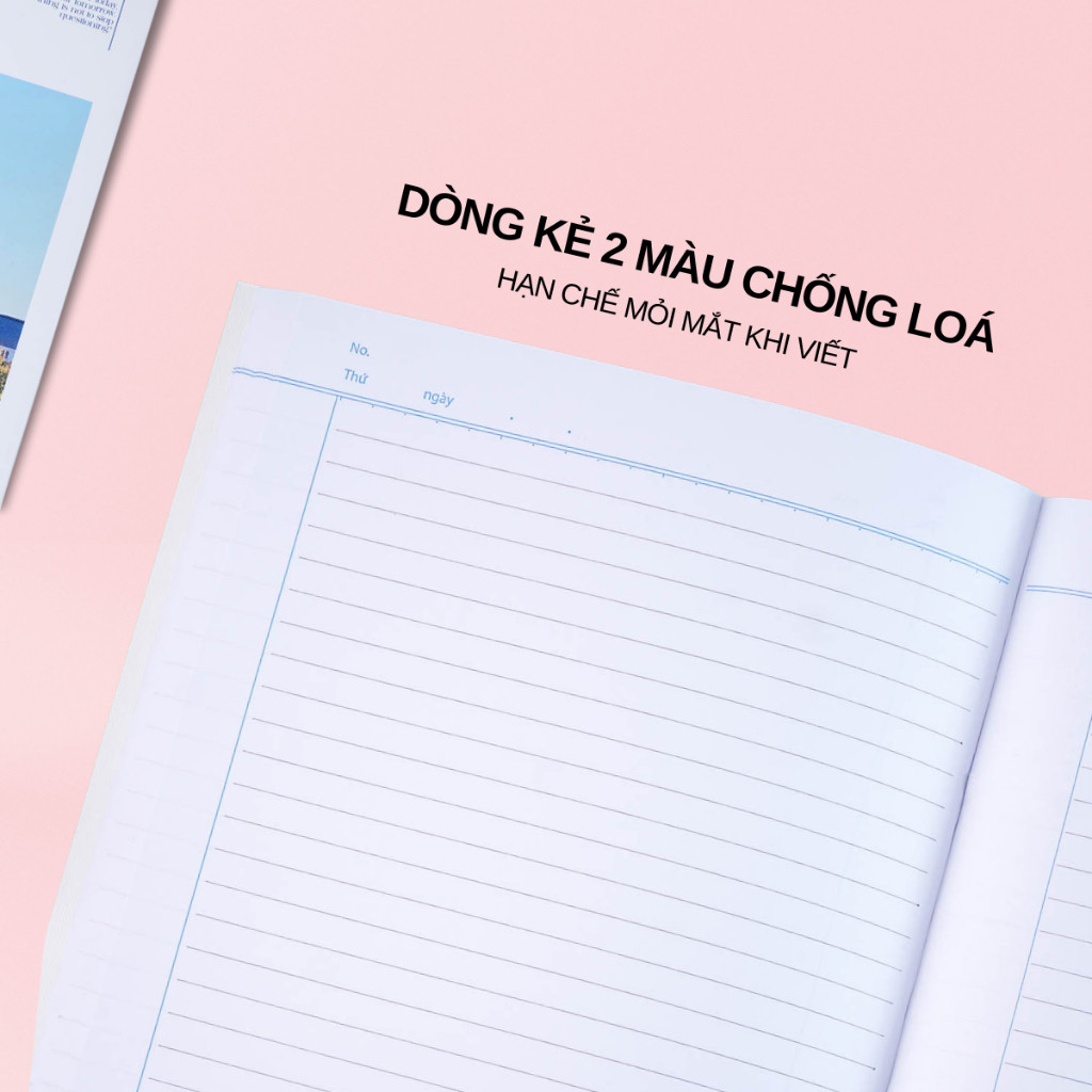 Bộ 5/10 Vở Kẻ Ngang B5  80/120/200 Trang, Bìa Travel Chống Nước, Dòng Kẻ 2 Màu Chống Loá, Giấy Mịn Viết Đẹp -AT