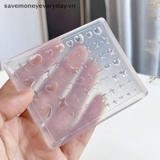 [savemoneyeveryday] Sáng Tạo 3D Heart Star Pentagram Khuôn Làm Móng Tay Silicon DIY Trang Trí Móng Tay Nghệ Thuật Trong Suốt Mẫu Làm Móng Tay Cho Móng Tay Charm [vn]