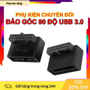 【24H】Đầu Đảo Góc 90 Độ Chân Cắm USB 3.0 MB, Độ Bền Cao, Chuẩn PH19A PH19B, Hàng Mới, Giúp Gọn Dây Chống Cong, Trang