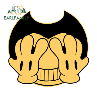 EARLFAMILY Bendy Emotion Miếng Dán Xe Dễ Thương Thời Trang Kính Chắn Gió Chống Trầy Xước Laptop Hành Lý PVC Decal Sáng Tạo Chống Thấm Nước Phụ Kiện Xe Hơi