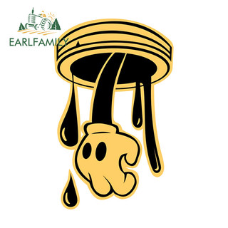 EARLFAMILY Bendy Tay Sáng Tạo Dán Xe Hơi Thời Trang Chống Thấm Nước Thân Xe Máy Kính Chắn Gió Ván Lướt Sóng PVC Decal Chống Trầy Xước Phụ Kiện Xe Hơi