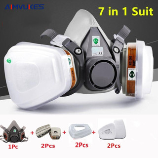 AIMVUKES Bộ khẩu trang phòng độc 3M 6200 kèm kính hoá chất, mặt nạ sơn chống độc phun thuốc trừ sâu