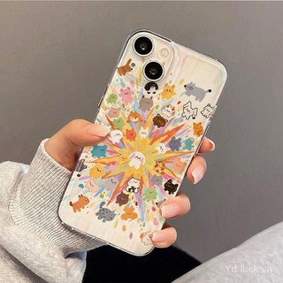 Ốp điện thoại trong suốt hình động vật nhỏ hoạt hình dễ thương Puppy Big Bang Thích hợp cho iPhone 17promax 16pro 15 14promax 13pro 17pro 16plus 15pro 14 8plus Vỏ điện thoại chống sốc chống mồ hôi