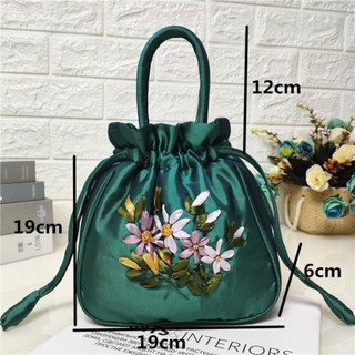 Túi Xô Nữ WOAY, Túi Tay Cầm Trên Họa Tiết Hoa Thêu Nhỏ, Túi Điện Thoại Dacron Thời Trang Phong Cách Quốc Gia Túi Dây Rút Phụ Kiện Thời Trang