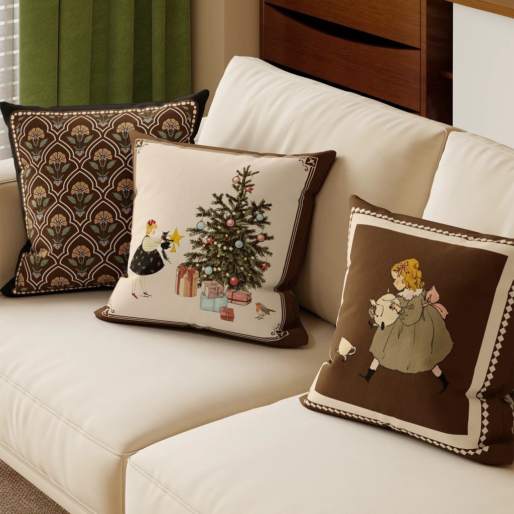 Giáng Sinh Gối Nhà Bắc Âu Ngày Lễ Trang Trí Ngắn Sang Trọng Sofa Đệm Gối Gói Đơn