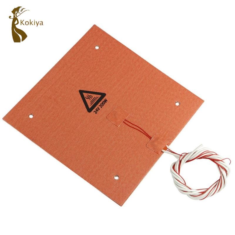 Kokiya 200x300x3mm 750W 220V Tấm sưởi silicon Máy in 3D Giường sưởi ấm Tấm lớn