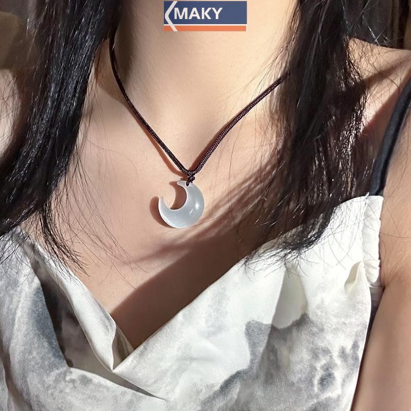 Onetimingcool Phong Cách Trung Hoa Thời Trang Retro Dây Vòng Cổ Hoa Mặt Trăng Khóa An Toàn Mặt Dây Chuyền Vòng Cổ Nữ Vintage Trang Sức VN