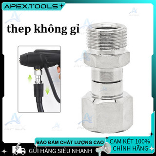 Bộ Khớp Nối Chống Xoắn Dây Rửa Xe Inox Nguyên Khối Ren 14/17/22mm Chất Lượng Cao