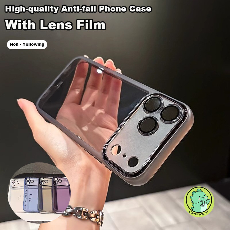 Ốp Điện Thoại Có Ống Kính Kính Cho Redmi K80 K70 K70E K60 K50 K50i K40 Gaming K40s K30 Ultra K30i K20 Pro Plus + 5G 4G Vỏ Sang Trọng Vỏ Chống Sốc Cứng Đơn Giản Dễ Thương